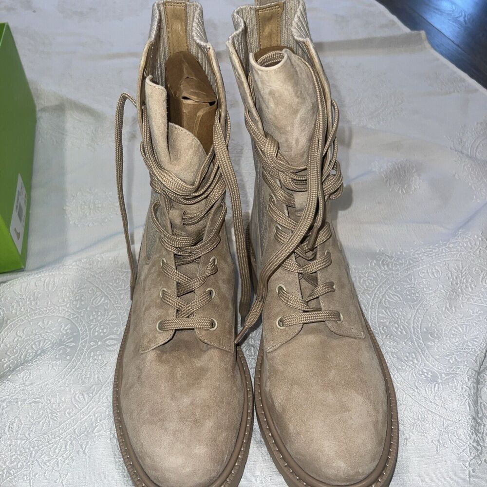 Sam Edelman Women's Lydell Combat Boot Sesame 8.5 Medium